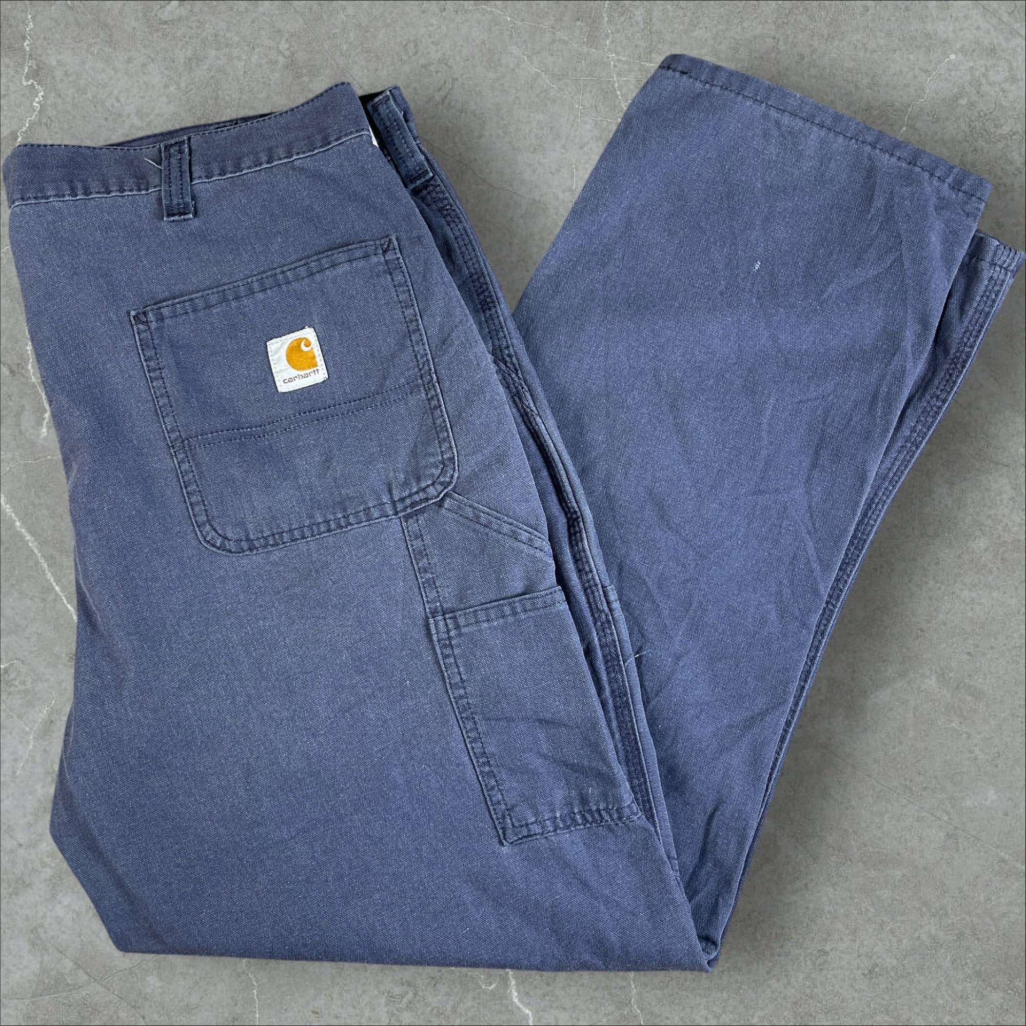 Vintage Carhartt Dungaree Baggy Carpenter Pants 383-20 Navy Size 38x32