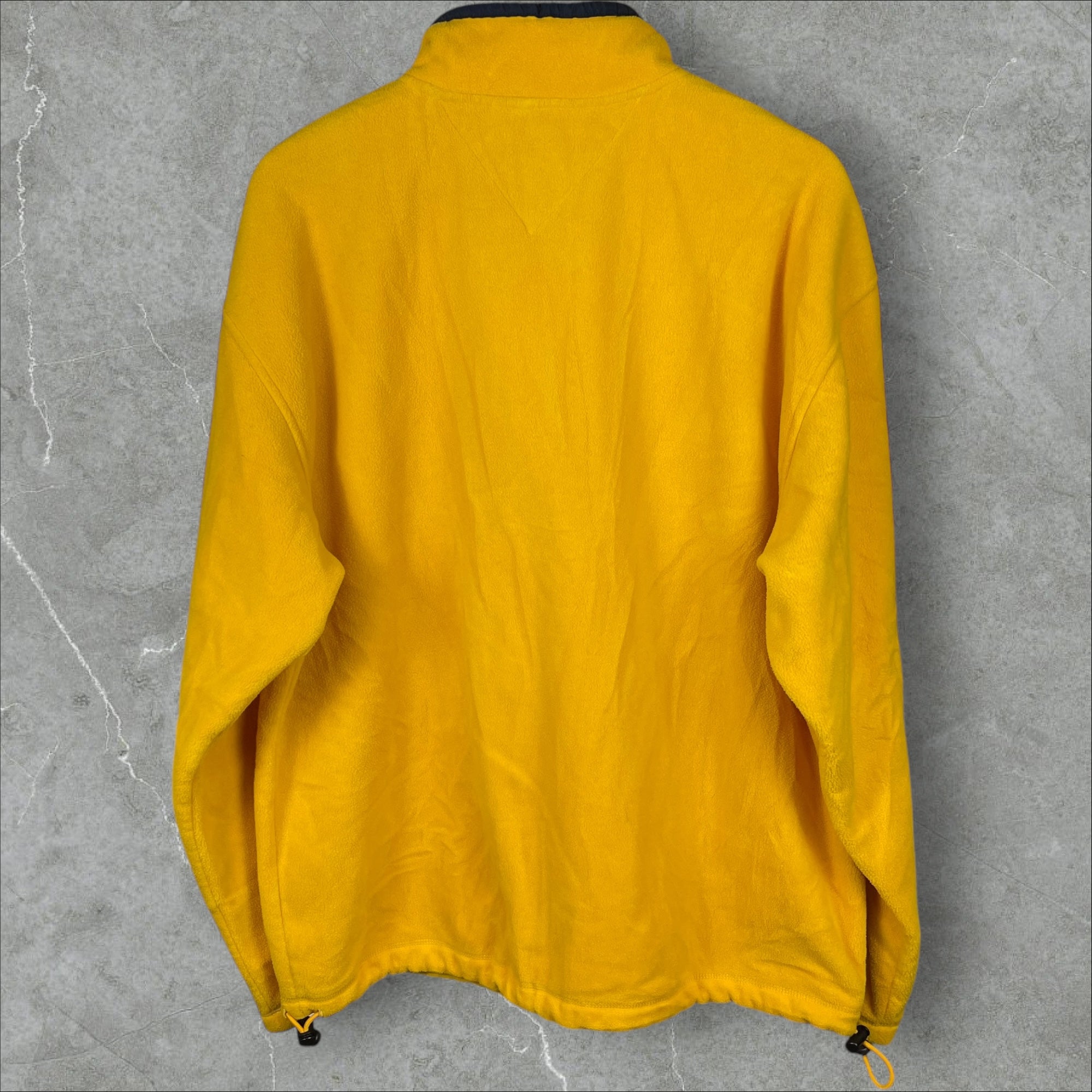 Vintage 90s Tommy Hilfiger 1/4 Zip Fleece Sweater Yellow Size Large