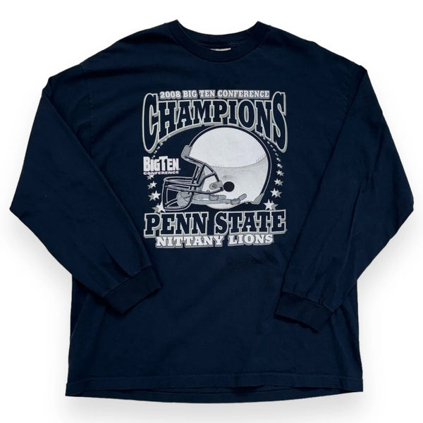 Vintage NCAA 2008 Big Ten Conference Champions Penn State T-Shirt Navy Size Extra Large