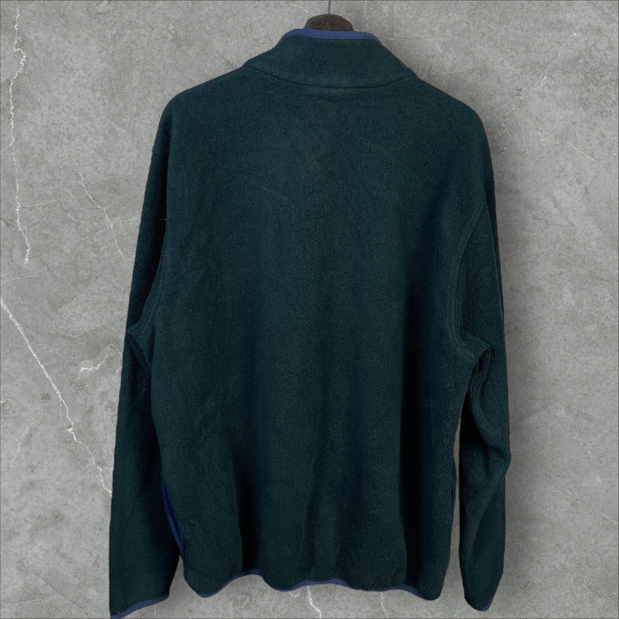 Vintage 90s L.L. Bean Fleece 1/4 Button Sweater Green Size 2XL