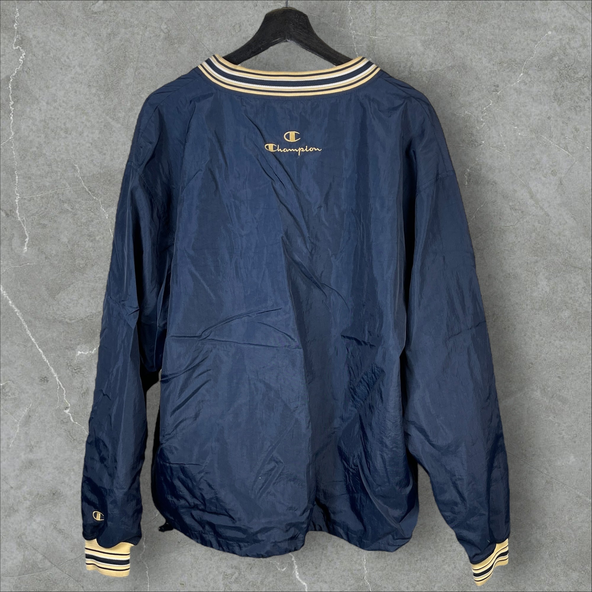 Vintage 90s NCAA Champion Notre Dame Navy Pullover Windbreaker Size Large