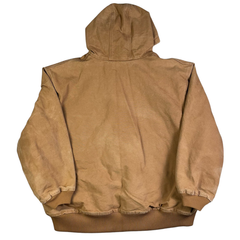 Vintage Y2K Carhartt Flannel-Lined Hooded Jacket Tan Size 3XL