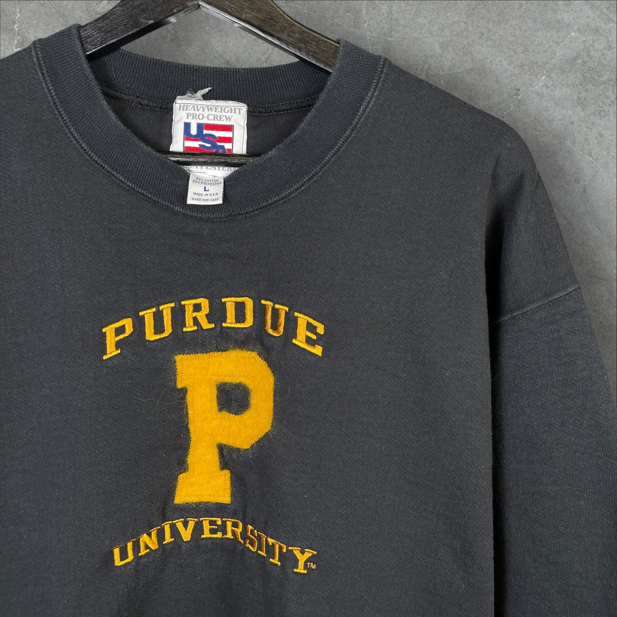 Vintage 90s NCAA Purdue University Black Sweater Size Large