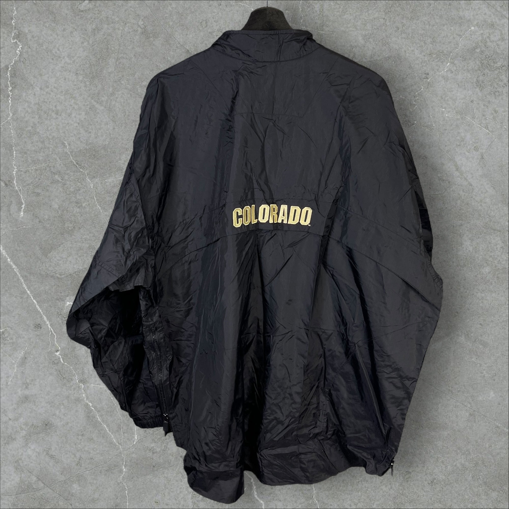 Vintage Y2K Nike NCAA Colorado University Buffaloes Windbreaker Jacket Black Size XL