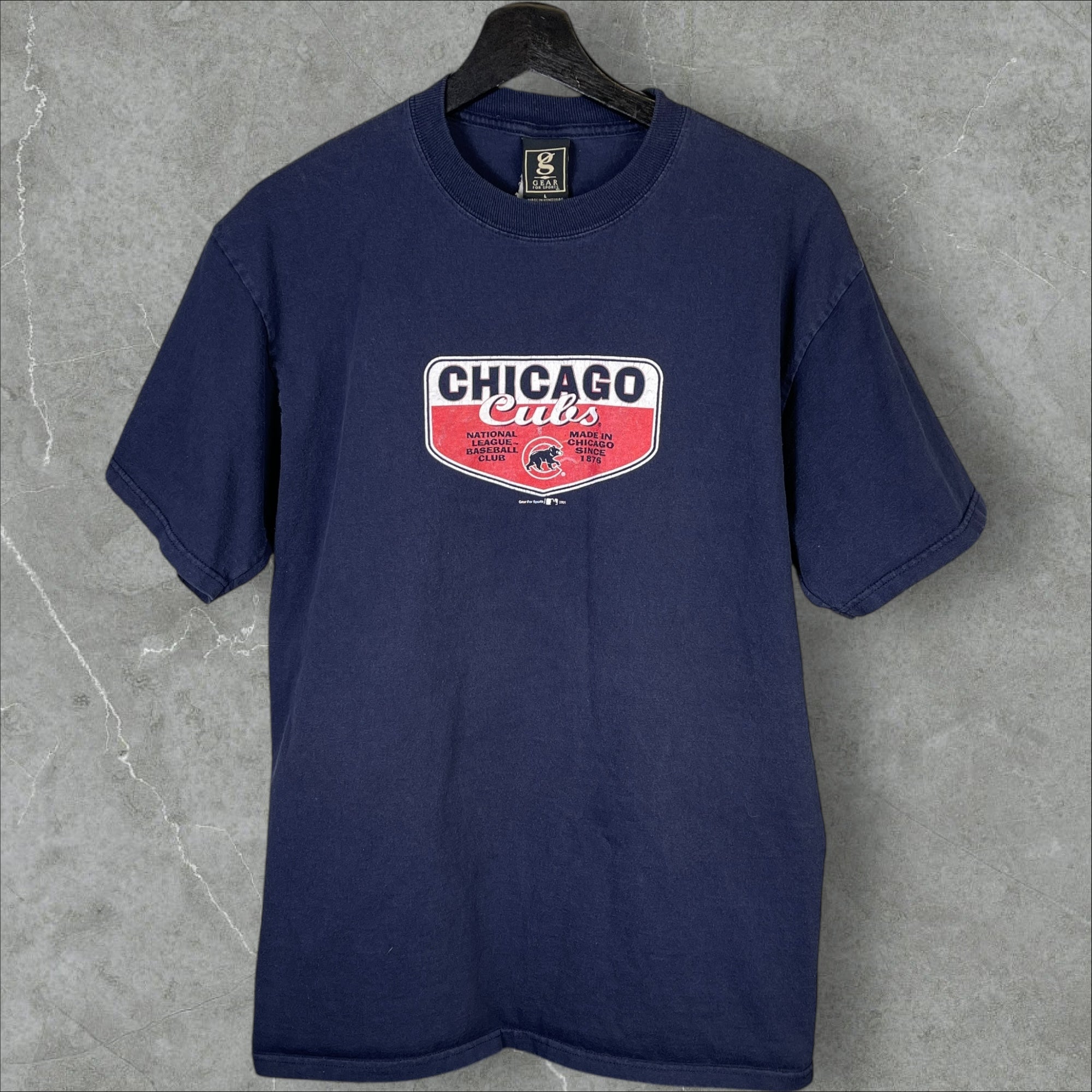 Vintage 90s MLB Chicago Cubs Navy T-Shirt Size Large