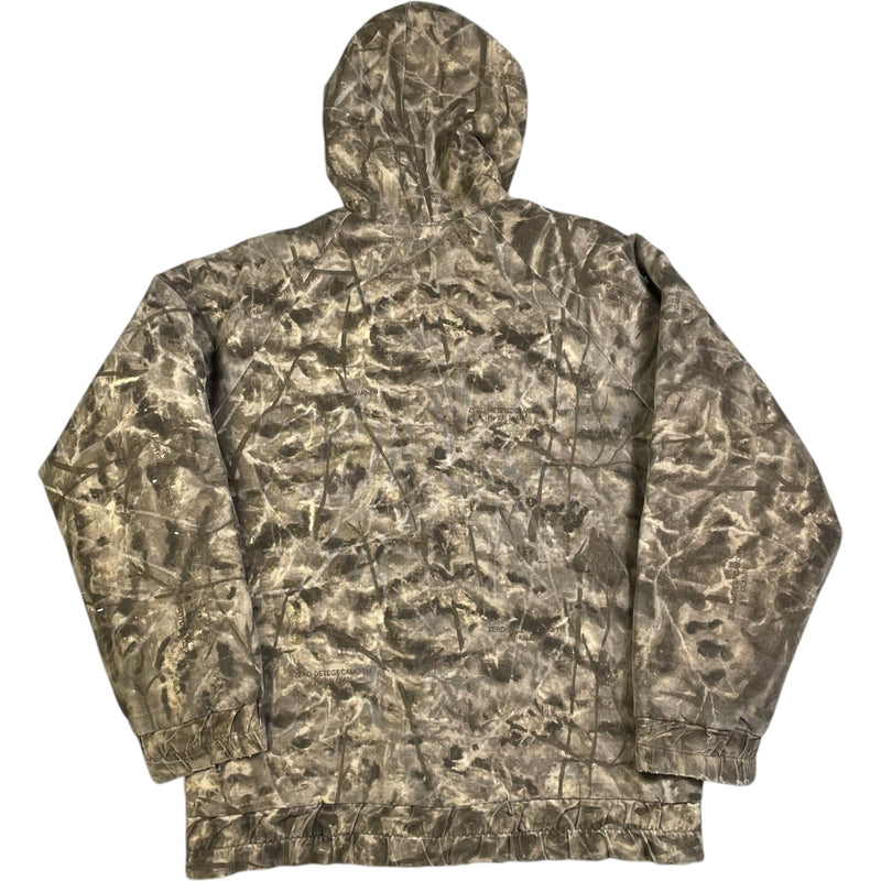 Vintage Y2K Zero Detect Camo Fleece Lined Full-Zip Hooded Jacket Size L