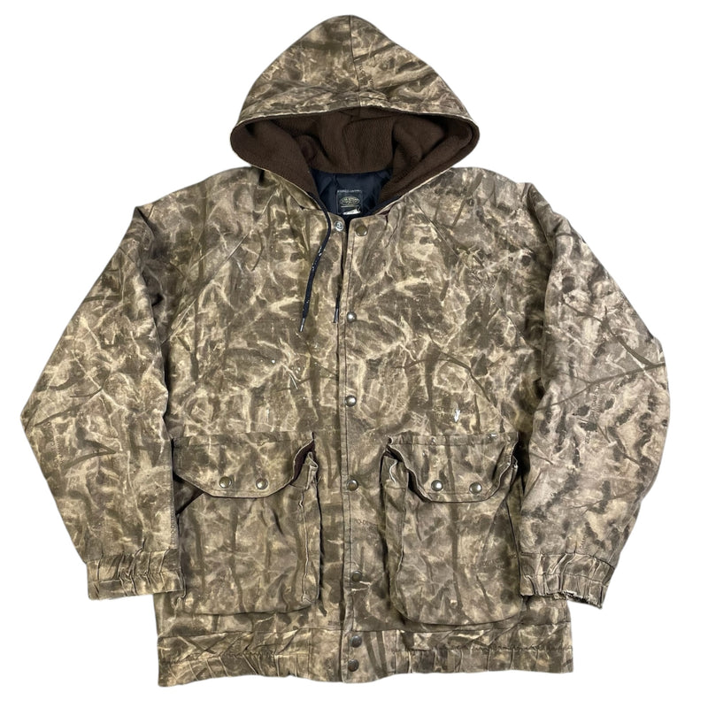 Vintage Y2K Zero Detect Camo Fleece Lined Full-Zip Hooded Jacket Size L