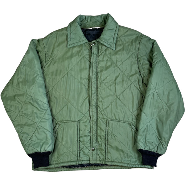 Vintage 90s Big Smith Diamond Quilted Insulated Jacket Green Size L