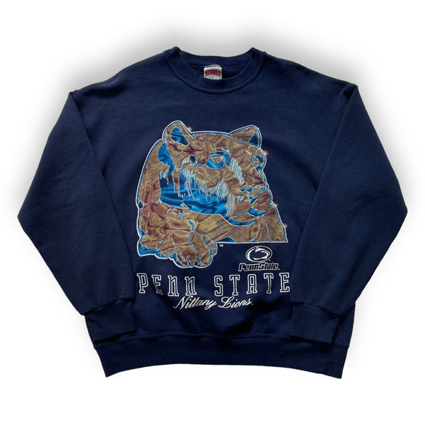 Vintage 90s NCAA Penn State Nittany Lions, Lion Graphic, Blue Sweatshirt Size Large