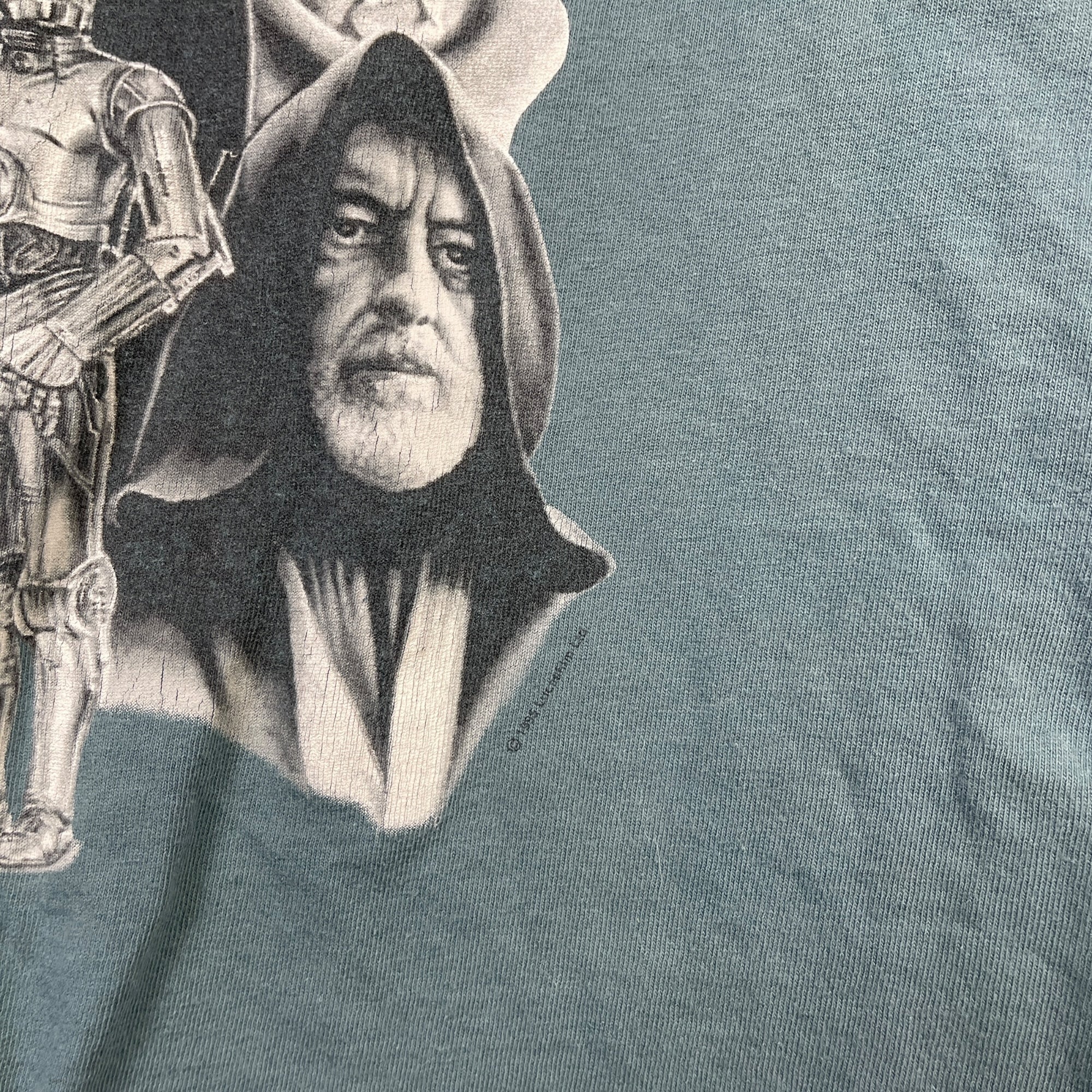 Vintage 1995 Star Wars Jedi Light Side Blue Movie Promo T-shirt Size Youth XL