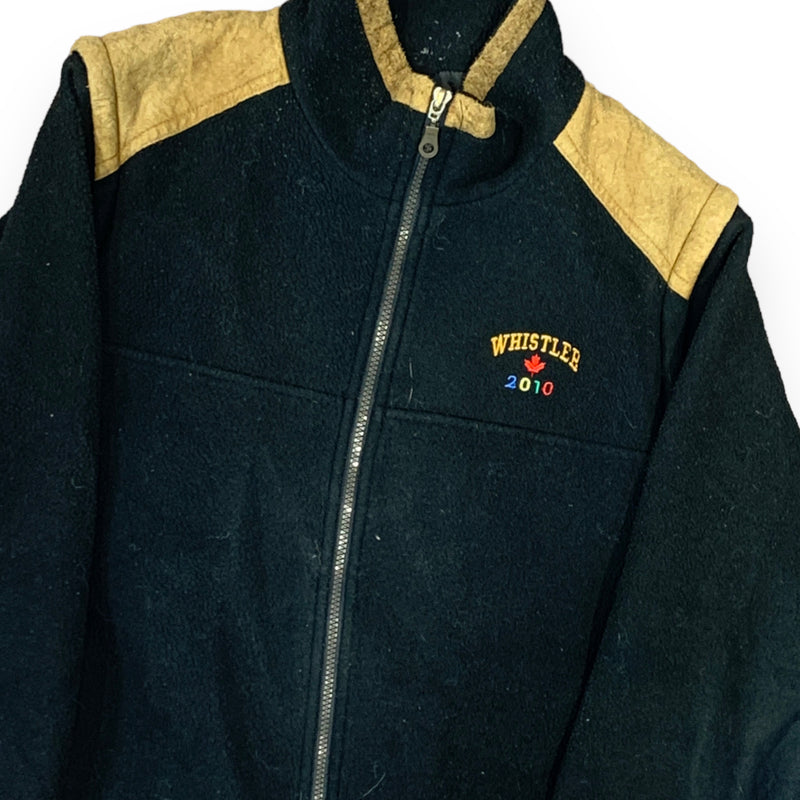 Vintage Whistler Black & Brown Fleece Transformable Vest Jacket