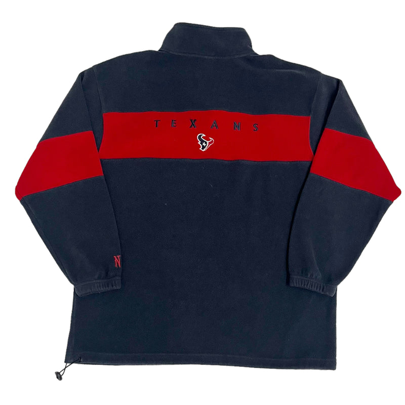 Vintage NFL Houston Texans 1/4 Zip Blue & Red Fleece Sweater