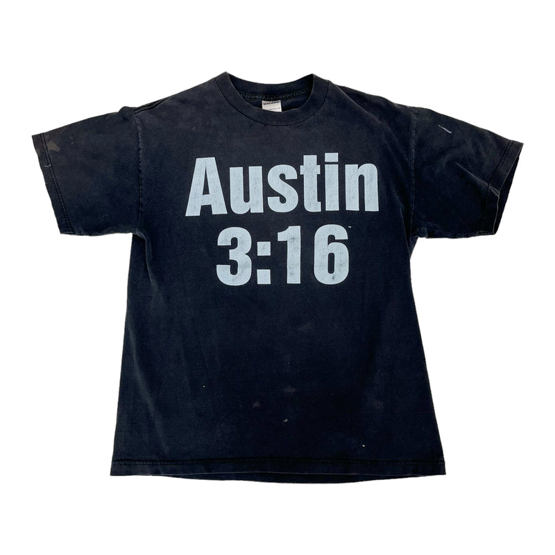 Vintage 1997 Stone Cold Steve Austin 3:16 WWF Back Graphic Black T-Shirt