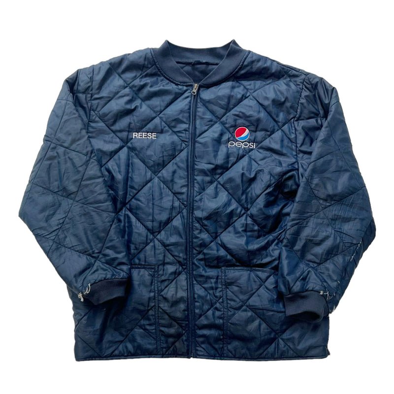 Vintage 90s Pepsi Bubble Mullet Print Navy Blue Full Zip Jacket