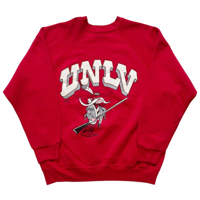 Vintage 80s NCAA University Of Nevada Rebels Graphic Red Crewneck