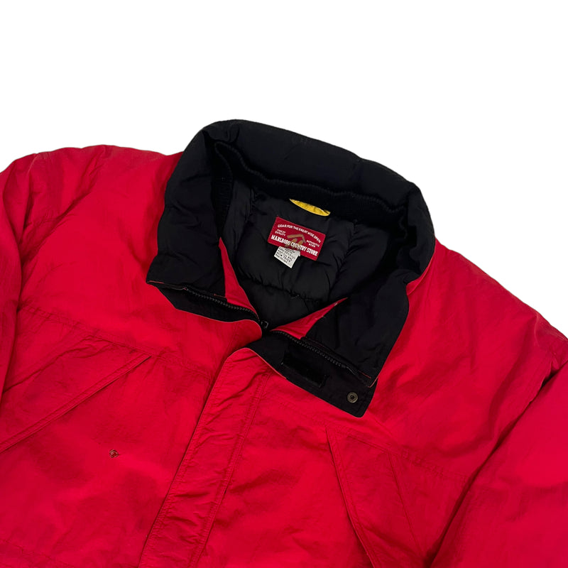 Vintage 90s Marlbro Country Store Puffer Red Jacket