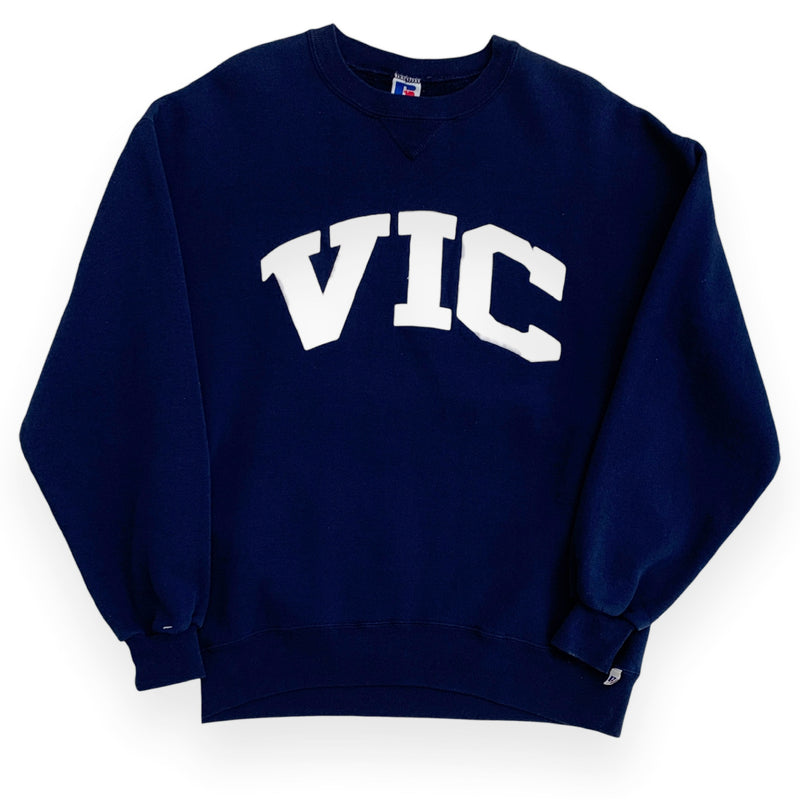 Vintage 90s Russell Athletic University Of Victoria Navy Blue Crewneck