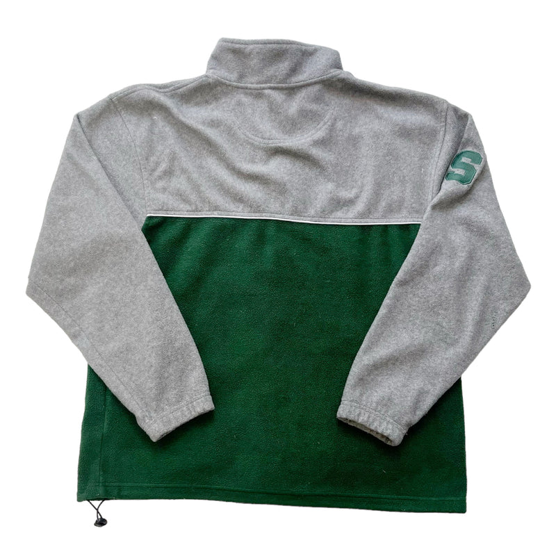 Vintage 90s Starter NCAA Michigan State University Spartans Green & Grey Fleece Sweater
