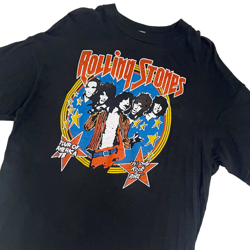 Vintage 1978 Rolling Stones Tour Of America "It's Only Rock & Roll" Graphic Black T-Shirt
