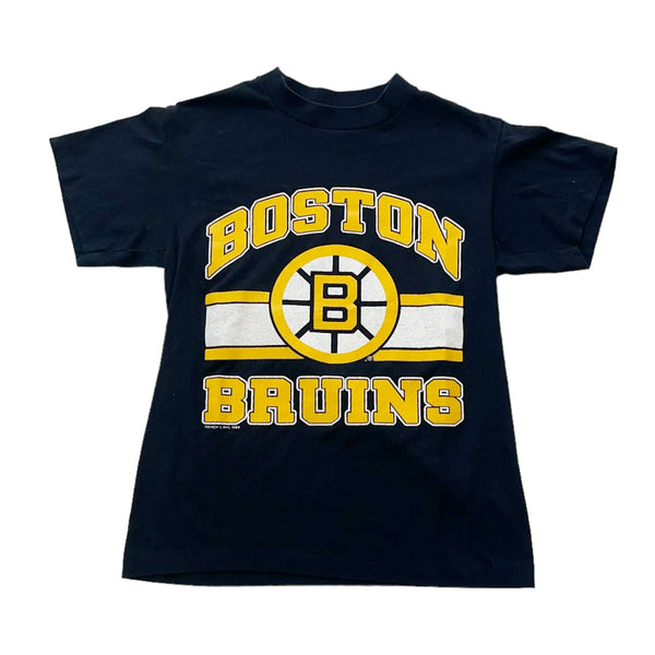 Vintage 1988 NHL Boston Bruins Spellout Black T-Shirt