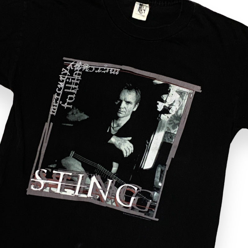 Vintage 90s Sting Mercury Falling Tour T-Shirt Black Size Large