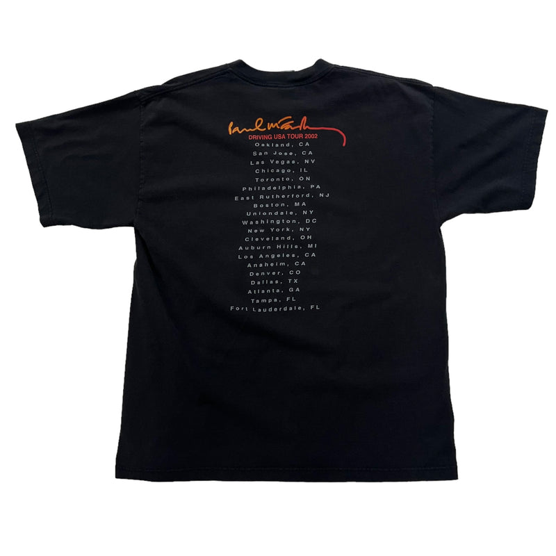 Vintage 2002 Paul McCartney Driving USA Tour Black T-Shirt