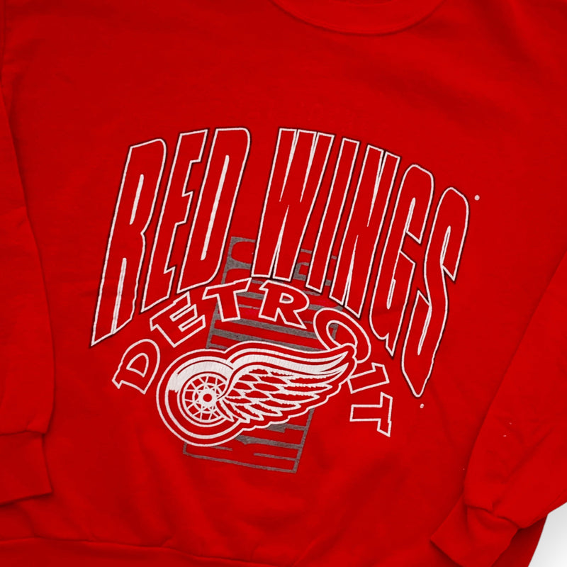 Vintage 90s NHL Detroit Red Wings Spellout Crewneck